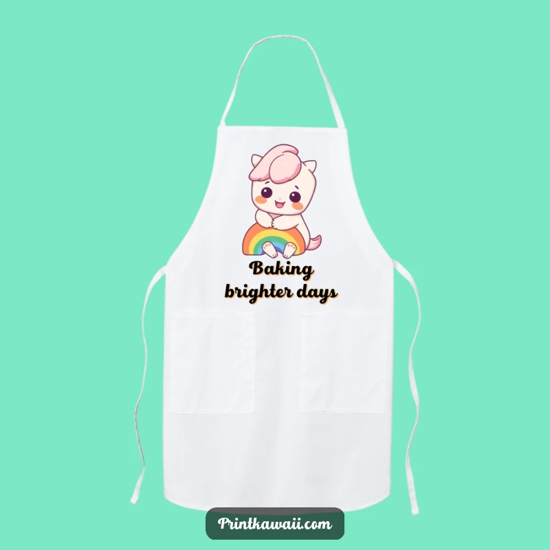 Funny Kawaii Rainbow Hug Apron: Cook with Joy