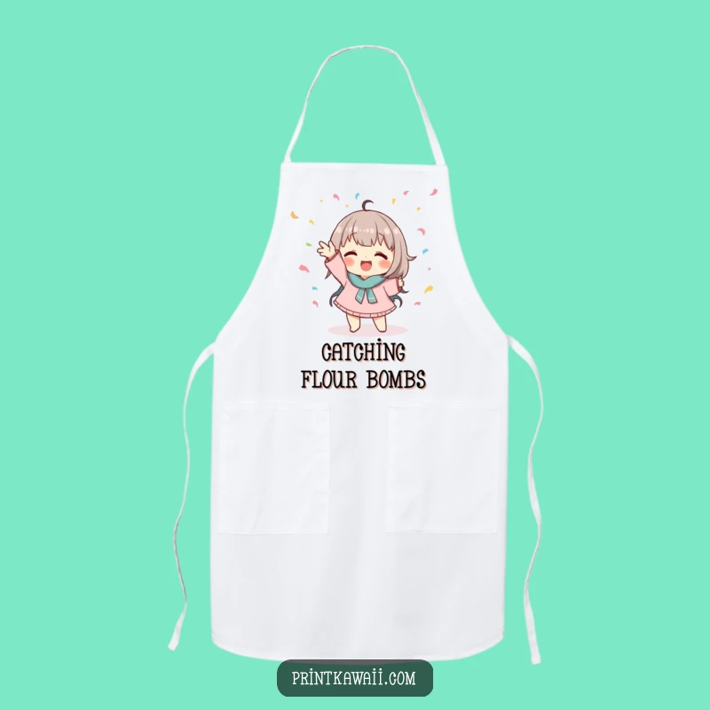 Funny Confetti Catch Apron: Cute Character Gift for Playful Cooks