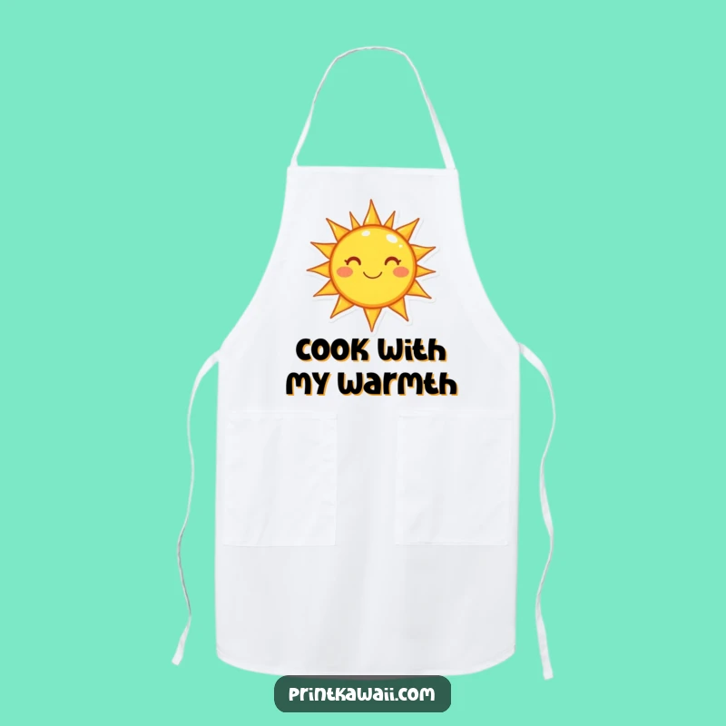 Funny Sunshine Kitchen Apron - Happy Chef Sun Character, Funny Gift
