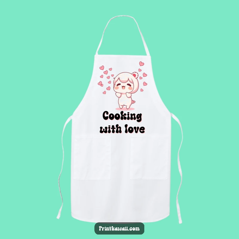 Funny Love Heart Apron - Caring Cook Character, Perfect Funny Kitchen Gift