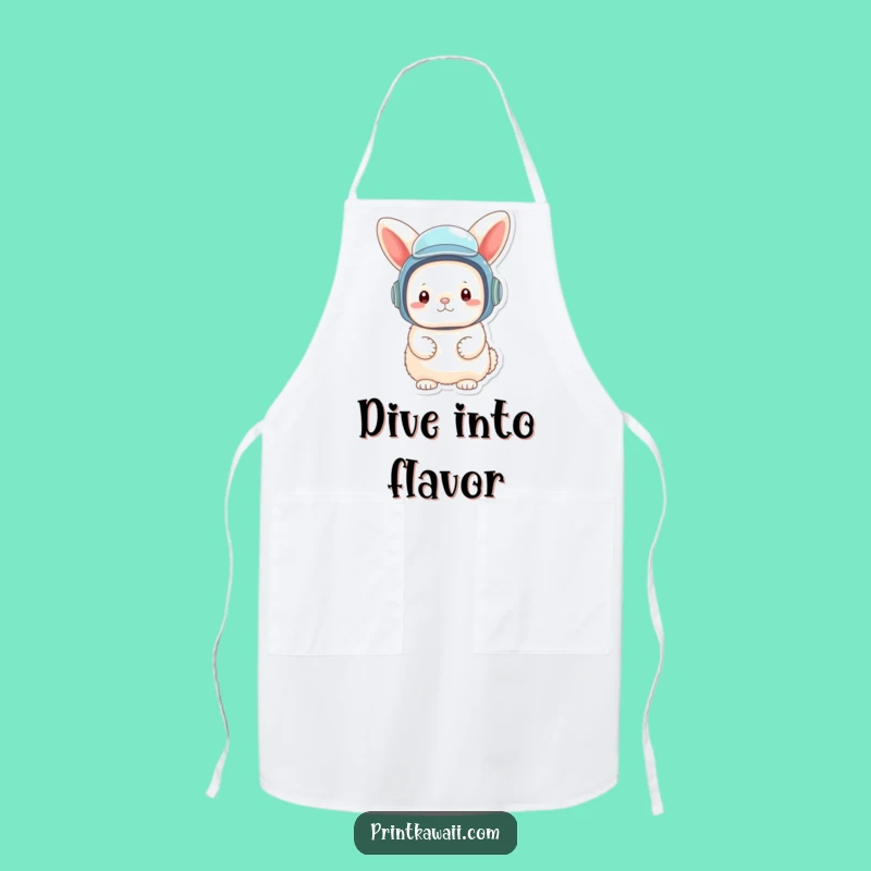 Funny Bunny Diver Apron: Chef's Humor for Whimsical Kitchens
