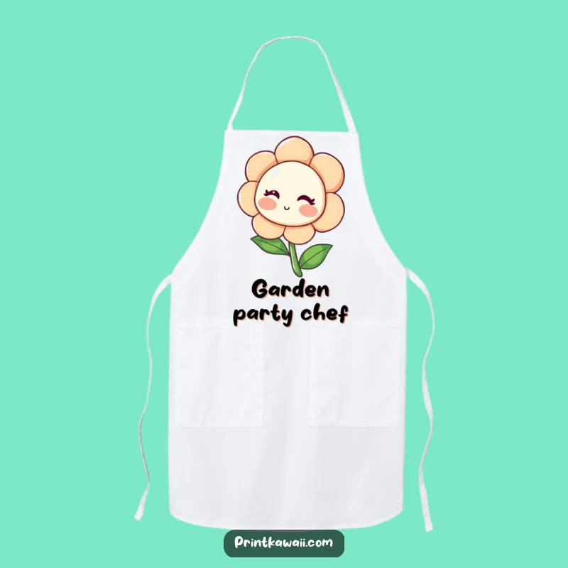 Funny Blushing Flower Apron: Bake with Bashful Botanical Bliss