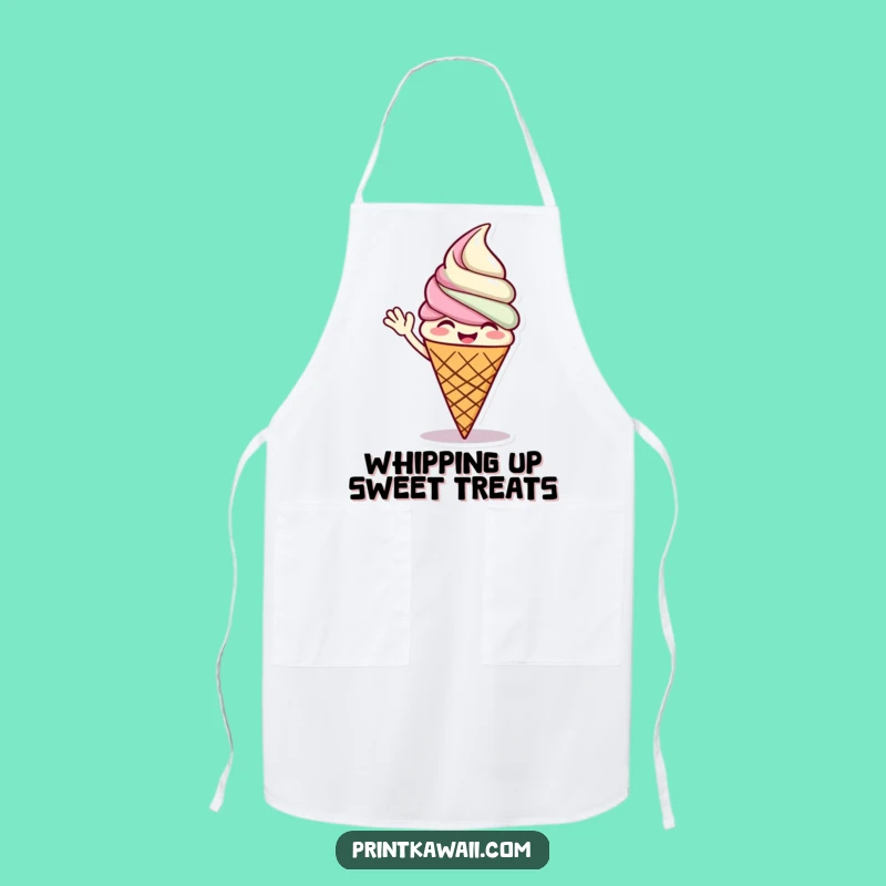 Funny Ice Cream Apron: Giggling Cone for Kitchen Fun, Chef's Gift