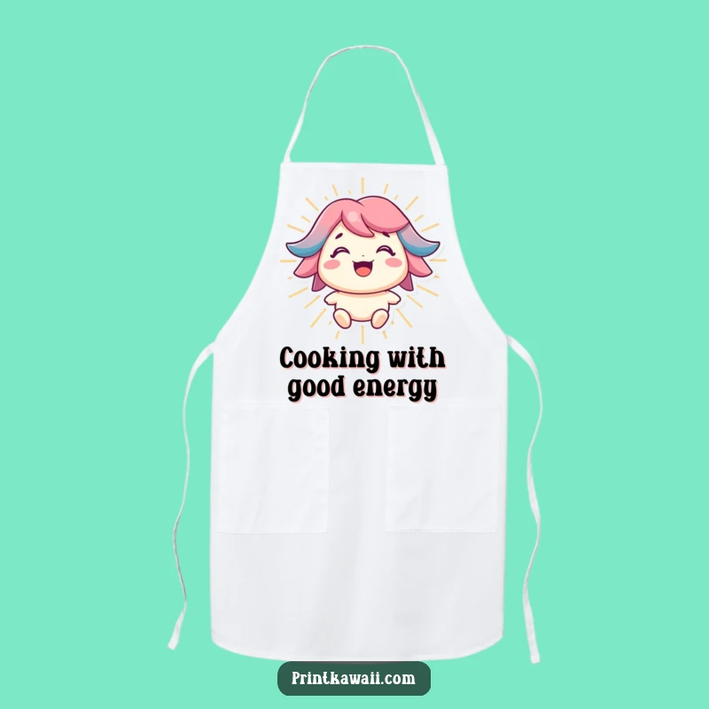 Funny Positive Energy Apron: Bright Character Gift for Cheerful Cooks