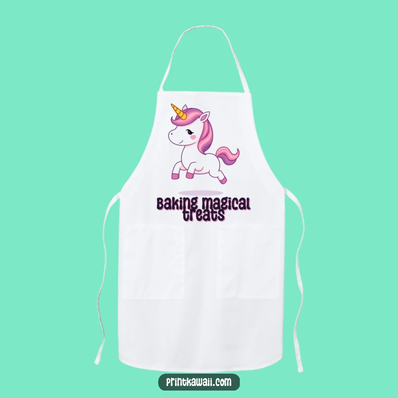 Funny Unicorn Prancing Apron: Magical Kitchen Wear, Whimsical Cooking Gift