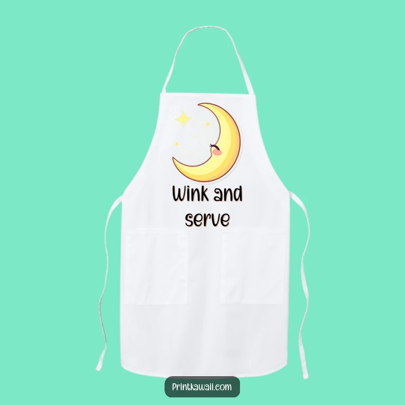 Funny Winking Moon Apron: Cook with Cosmic Cheer, A Hilarious Funny Gift!