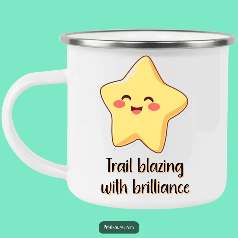 Durable Funny Star Camping Mug: Happy Star Character for Outdoor Adventures