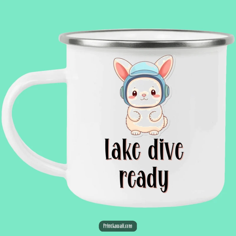 Funny Bunny Diver Camping Mug: Adventure Humor for Outdoor Fun