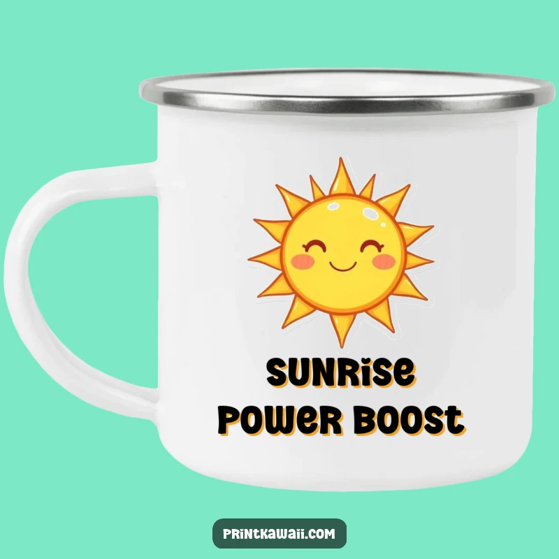 Funny Campfire Sun Mug - Cheerful Character Adventure Mug, Great Gift