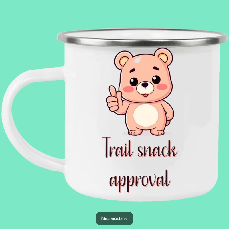 Funny Camping Mug: Gummy Bear Thumbs Up, Adventure-Ready Positivity