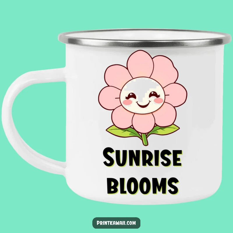 Funny Flower Character Camping Mug: Sip and Bloom on Your Adventures!