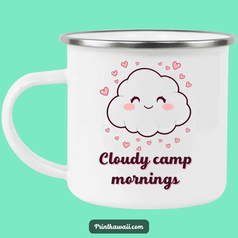 Funny Happy Cloud Camping Mug: Spread Love on Your Adventures