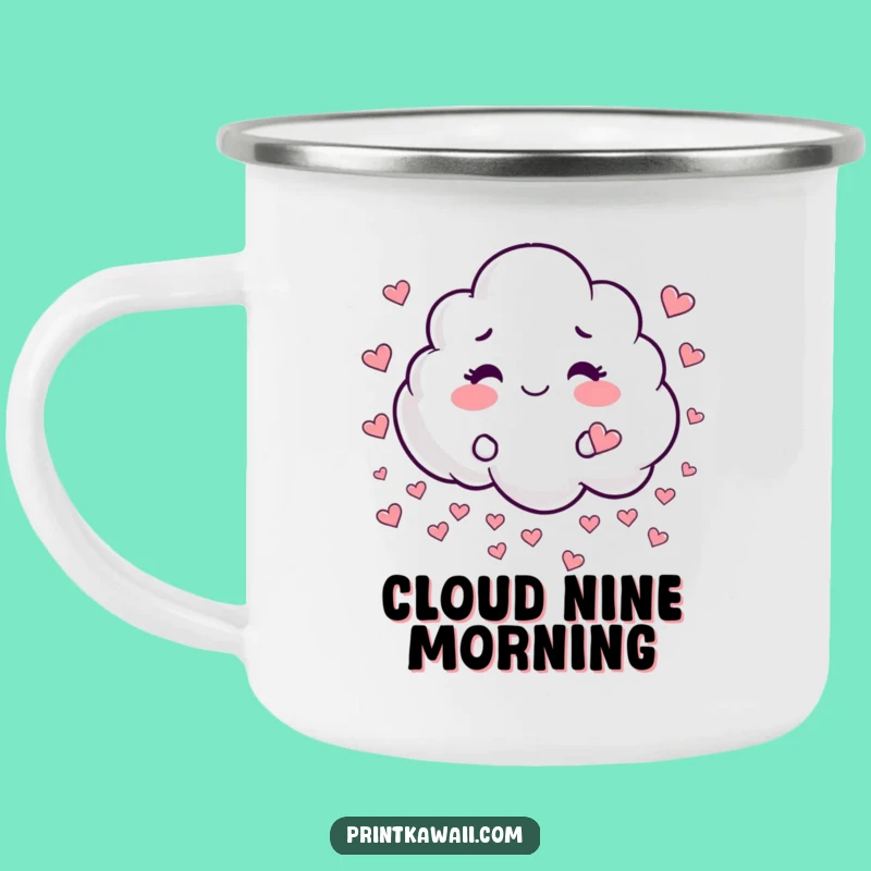 Funny Heart Rain Cloud Camping Mug: Adventure Humor for Sunny Days