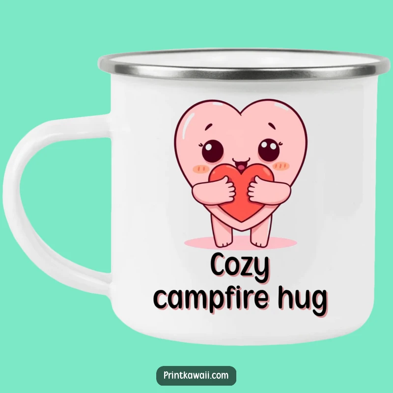 Funny Hugging Heart Camping Mug: Share Warmth on Your Adventures