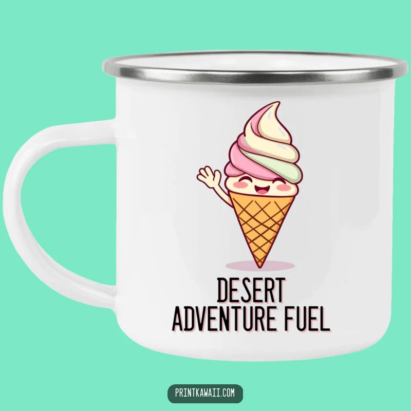 Funny Ice Cream Camping Mug: Giggling Cone for Outdoors, Sweet Gift