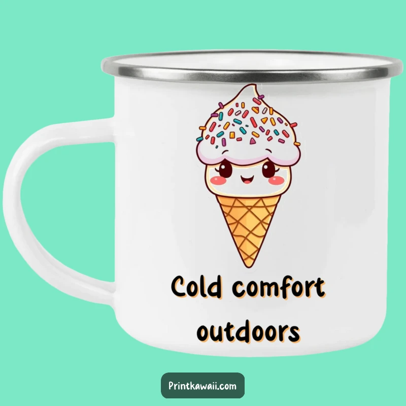 Funny Ice Cream Cone Sprinkle Hair Camping Mug, Adventure Fuel & Perfect Funny Gift