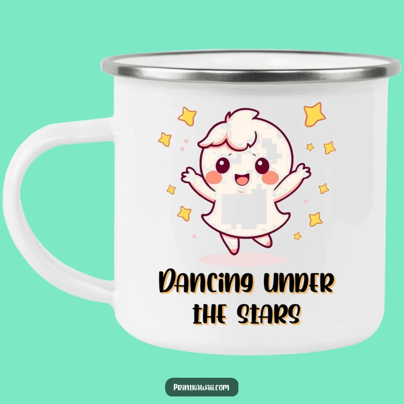 Funny Kawaii Dance Camping Mug: Outdoor Starry Character Fun, Ideal Funny Gift