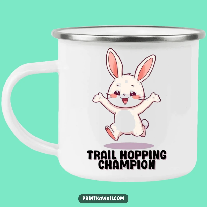 Funny Playful Bunny Camping Mug - Outdoor Fun, Hoppy Gift