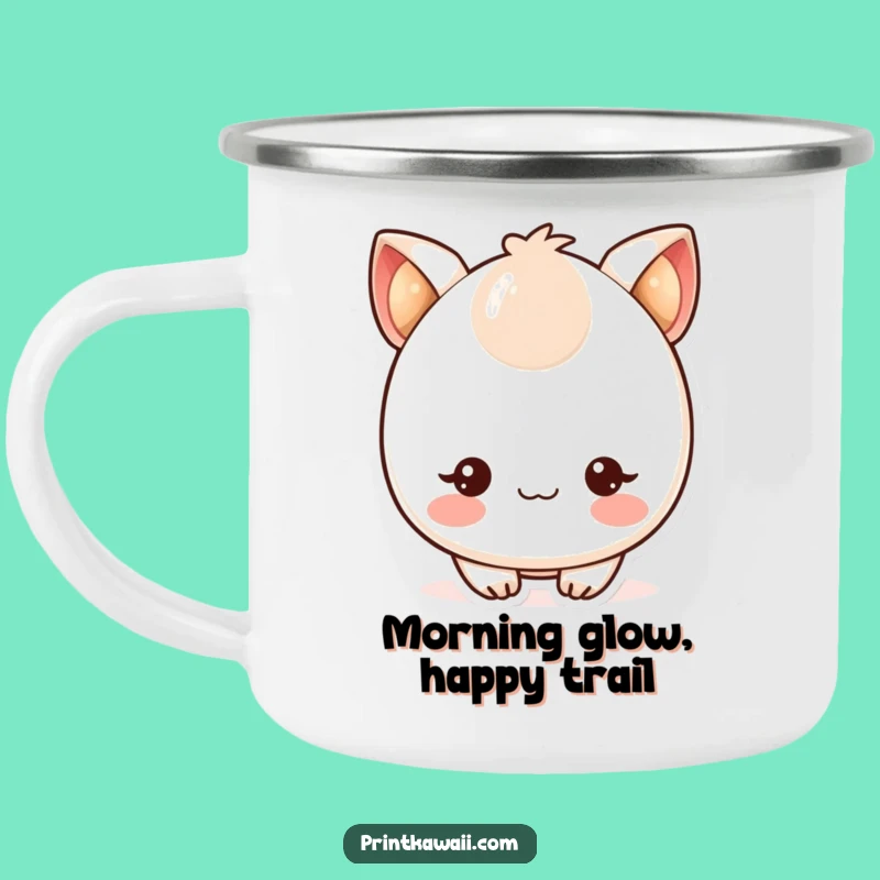 Funny Camp Mug: Cute Kawaii Character's Blushing Adventure