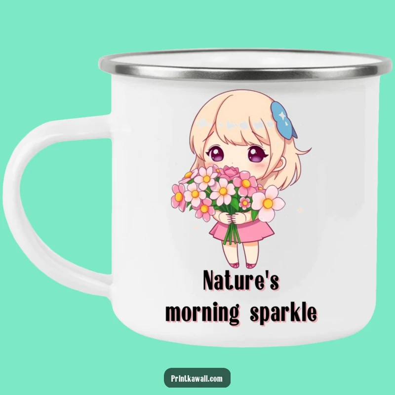 Funny Cute Flowers Camping Mug - Bouquet by the Campfire