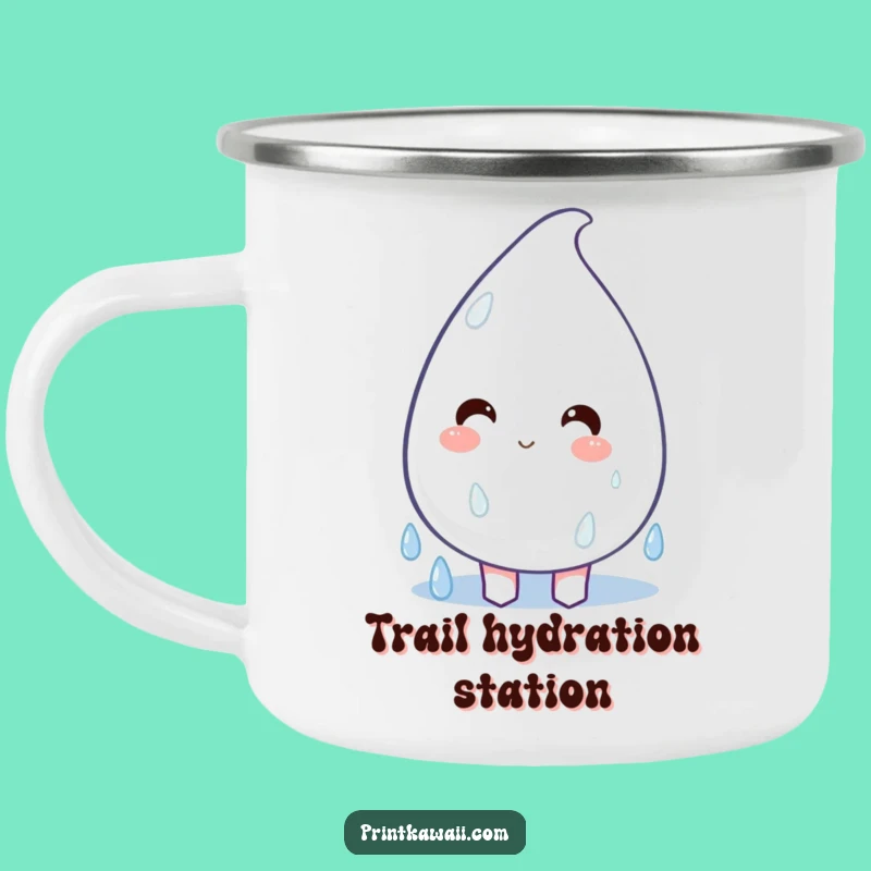 Funny Happy Raindrop Camping Mug - Outdoorsy Joy Cup, Perfect Funny Gift