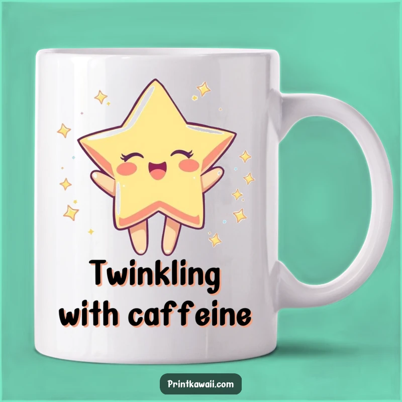 Funny Joyful Star Mug: Sparkly Character Gift for Cheerful Mornings