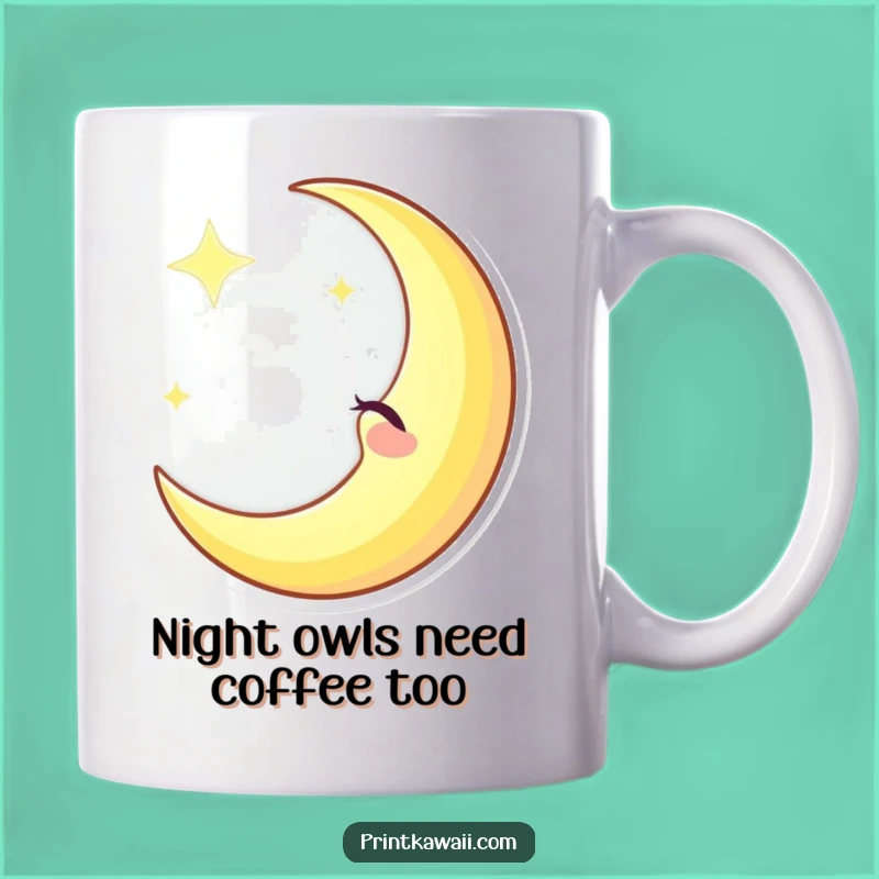 Funny Winking Moon Mug: Celestial Humor for Your Morning Brew, A Perfect Funny Gift!