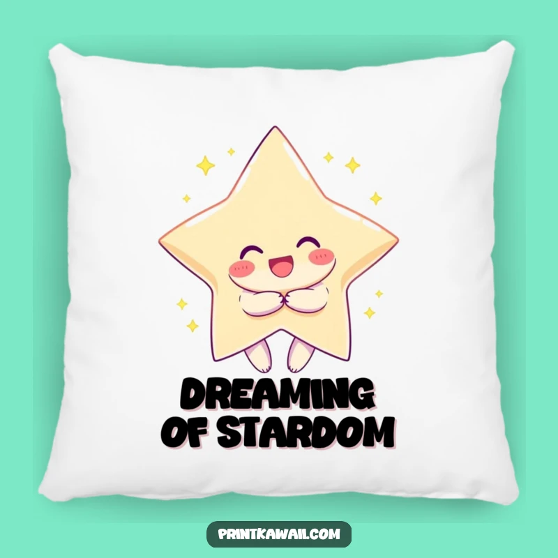 Funny Comfort Pillow: Smiling Character Hugs Star - Soft & Funny Gift Decor