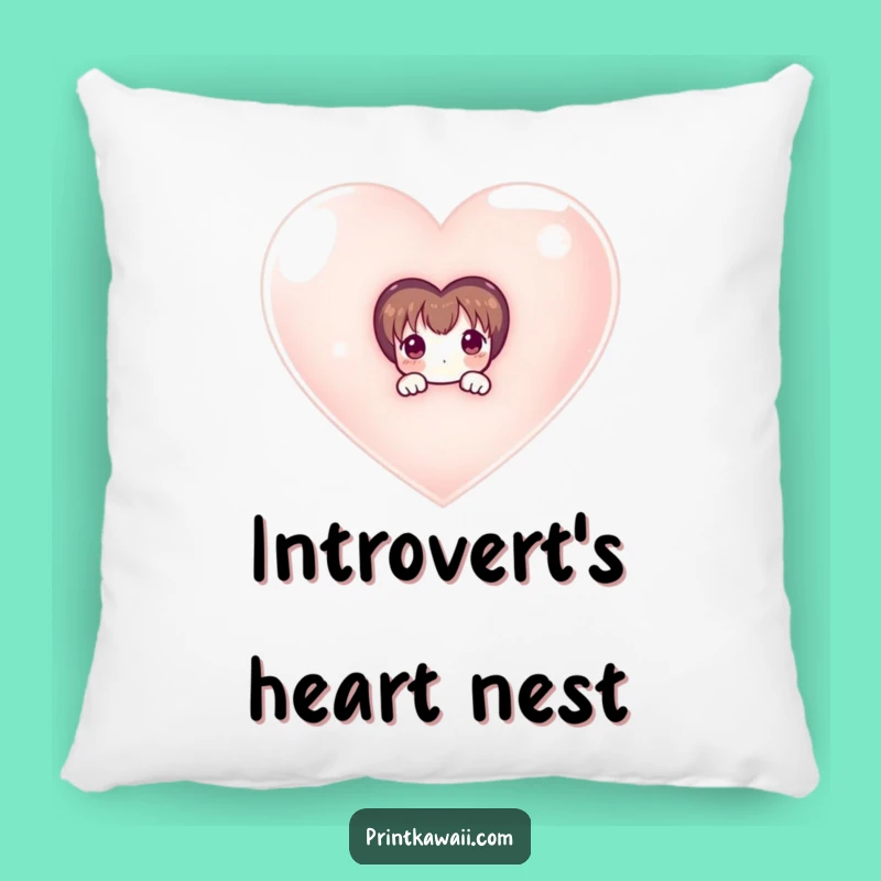 Funny Comfort Pillow: Shy Character Peeks from Heart - Soft Funny Gift