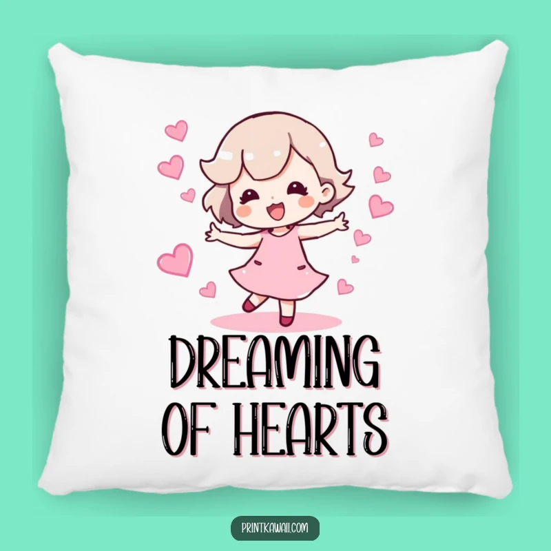 Funny Sparkling Hearts Pillow: Cozy and Cute Character Accent Piece
