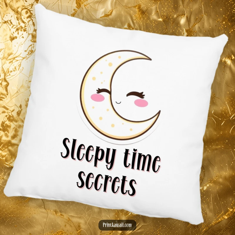 Funny Winking Moon Pillow with a slyly winking crescent moon character, offering soft comfort and a dose of celestial humor, an adorable funny gift.