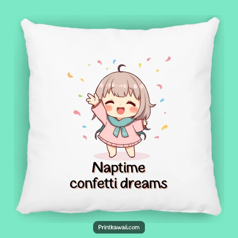 Funny Confetti Pose Pillow: Cozy and Cute Character Accent Piece