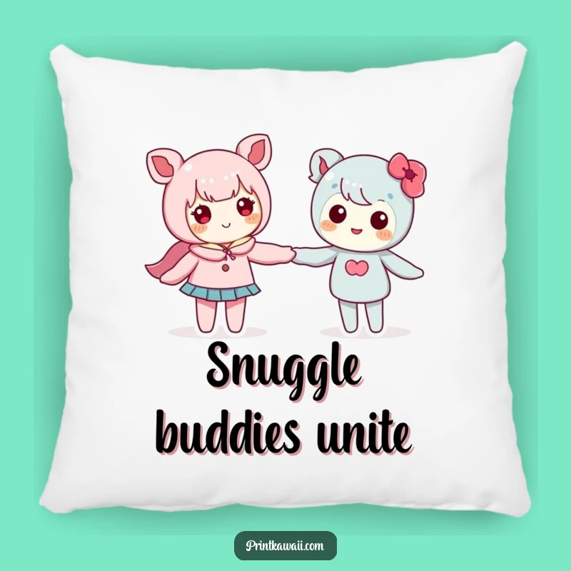 Funny Cuddle Pillow: Cute Kawaii Friends Holding Hands Comfort