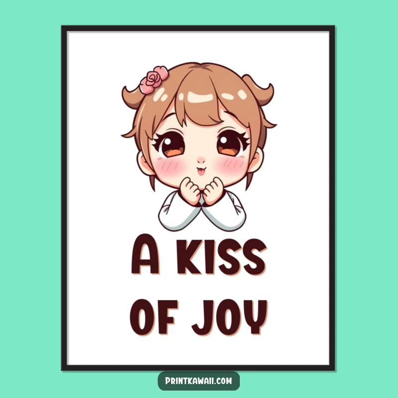 Funny Cute Kiss Digital Art - Instant 'Mwah!' Print