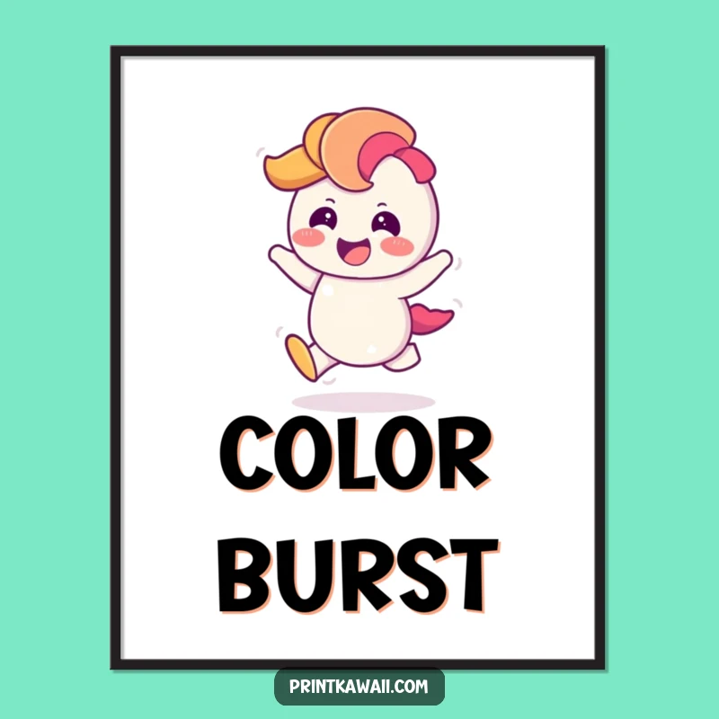 Funny Giggling Rainbow Digital Art: Cheerful Rainbow Character for Vibrant Decor