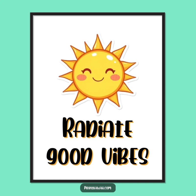 Funny Bright Sun Digital Art - Cheerful Character Printable, Instant Gift