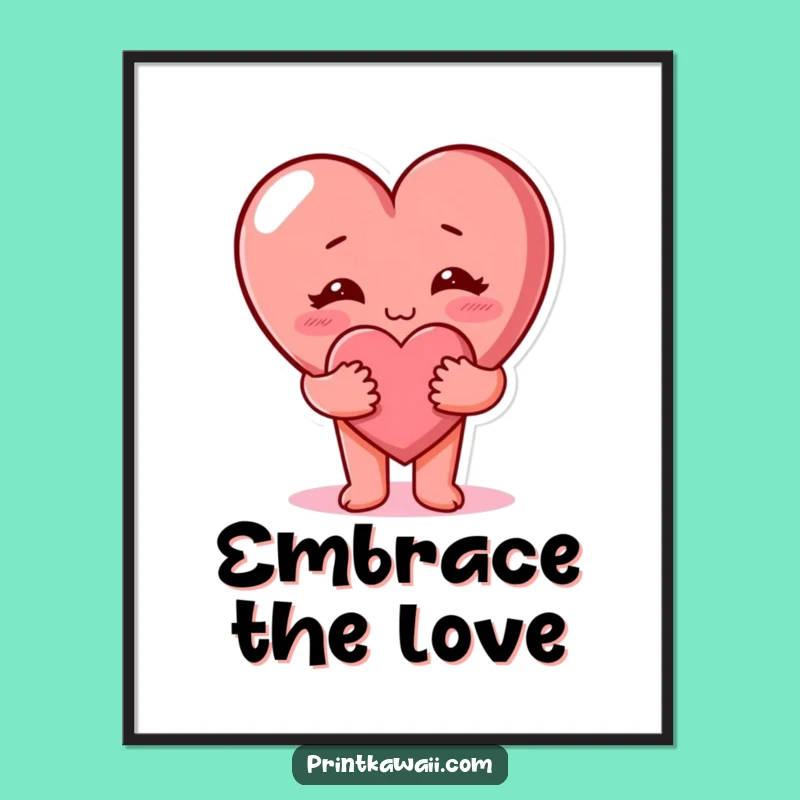 Funny Heart Hug Digital Art - Adorable Love & Comfort Print