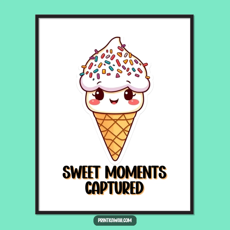 Funny Ice Cream Cone Sprinkle Hair Print, Instant Joy & Perfect Funny Gift Decor