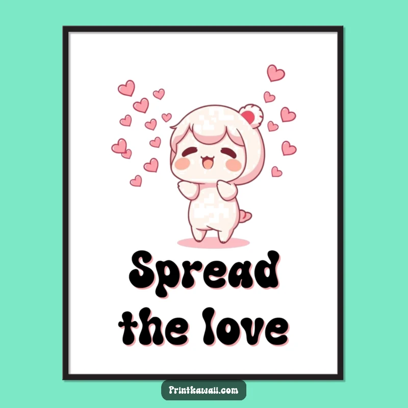 Funny Love Heart Digital Print - Caring Character Art, Perfect Funny Gift