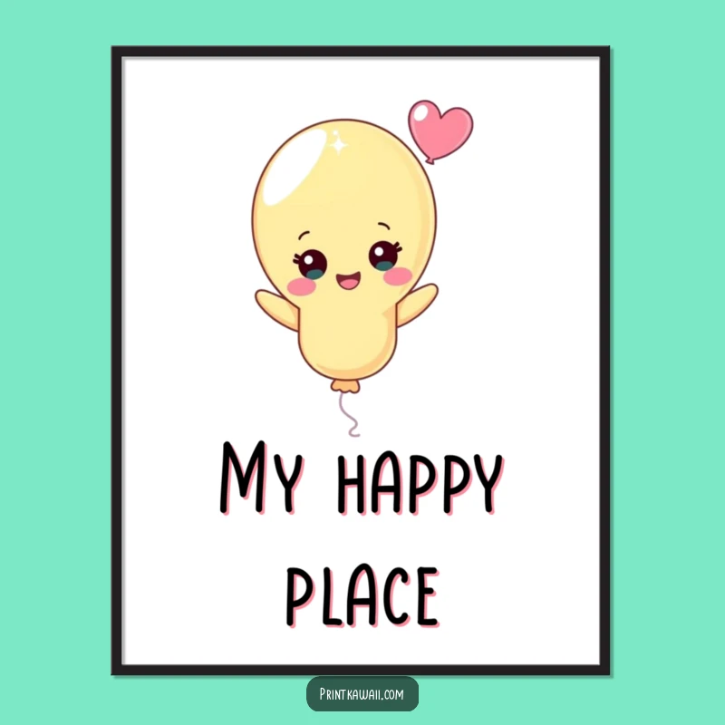 Funny Pastel Balloon Digital Art: Cheerful Character for Instant Joyful Decor