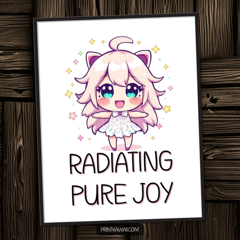 Funny Sparkle Dust Digital Art Print: A vibrant artwork of a sparkle dust character exploding with infectious excitement and dazzling energy.