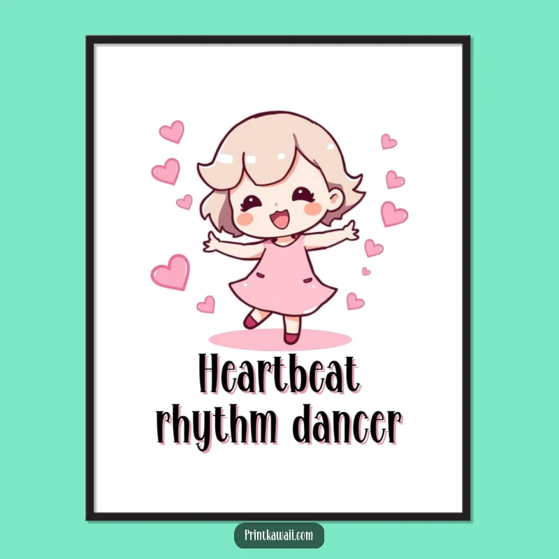 Funny Happy Dance Digital Art: Cute Character Decor Print for Walls