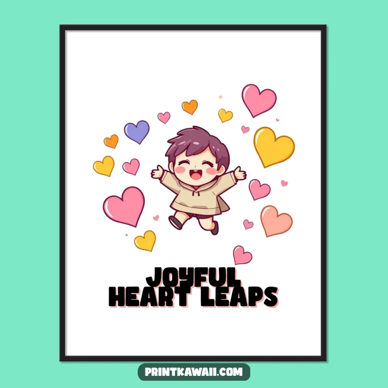 Funny Wall Art Print: Character's Heart Leap - Digital Download Funny Gift