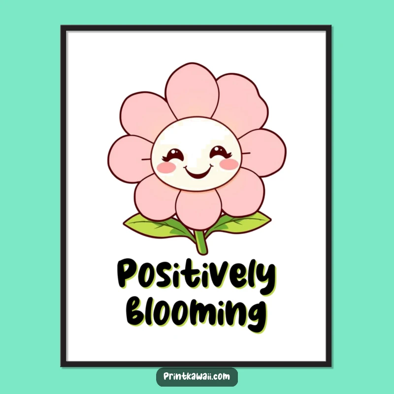 Funny Flower Character Digital Art: Instant Floral Cheer for Your Walls!
