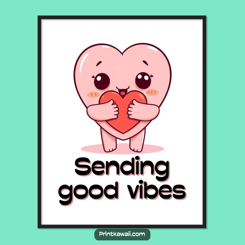 Funny Hugging Heart Digital Art: Adorable Character Download for Instant Love