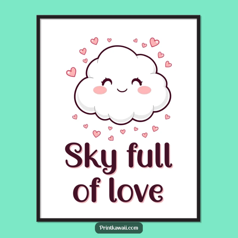 Funny Happy Cloud Digital Art: Sweet Character Download for Instant Love