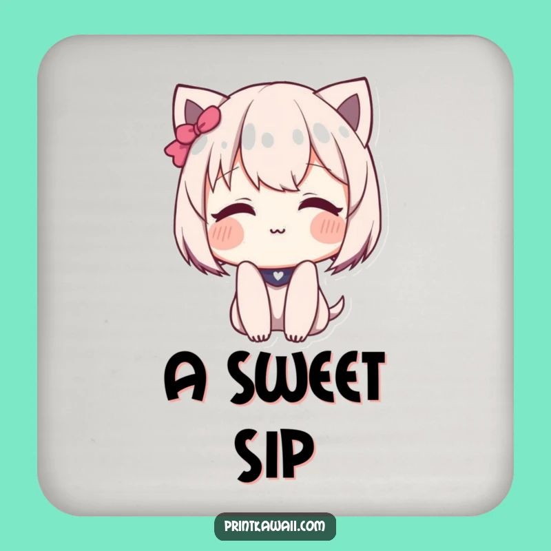 Funny Shy Blush Drink Coaster: Protect Surfaces with a Gentle Smile