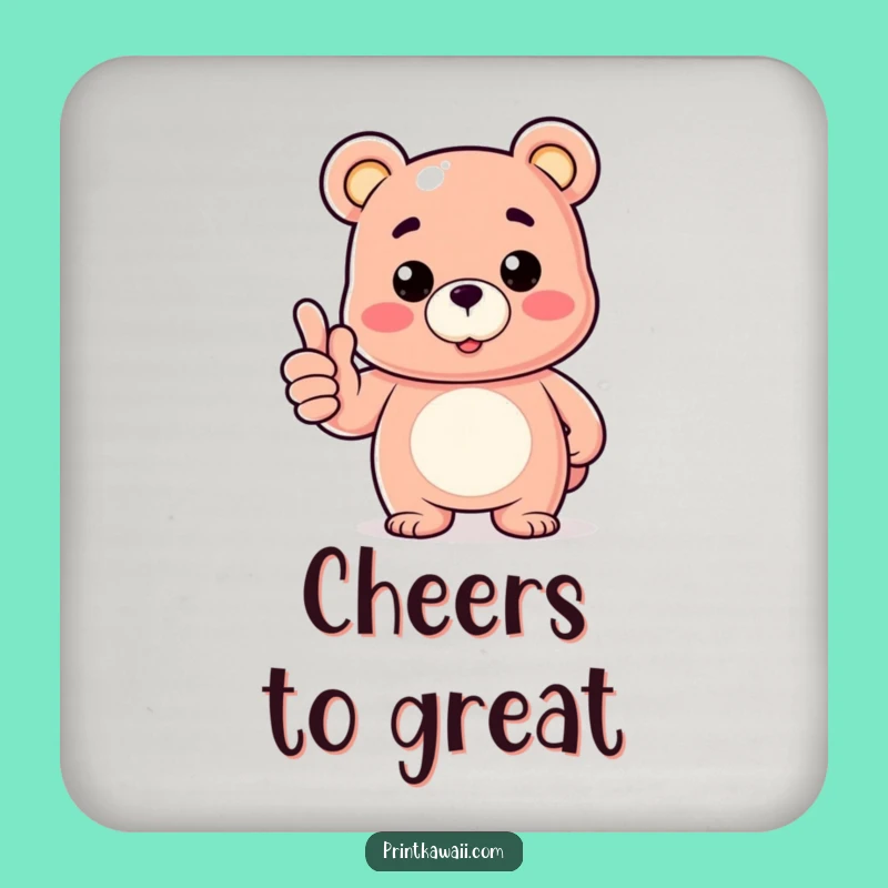 Funny Coaster Set: Gummy Bear Thumbs Up, Protect Surfaces with Humor