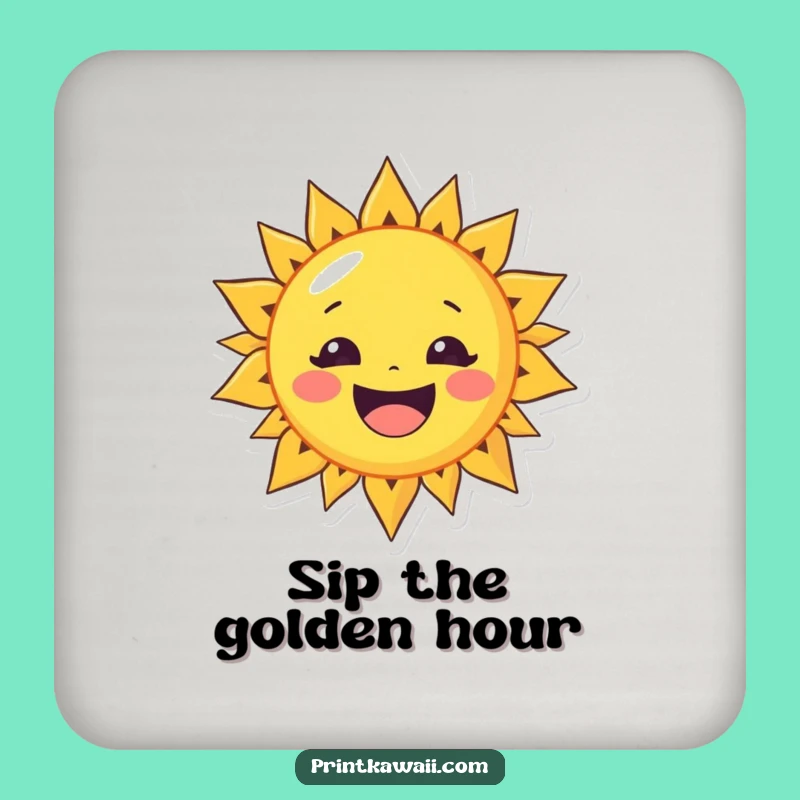 Funny Cheerful Sun Coaster - Protect Surfaces with Warmth, Gift