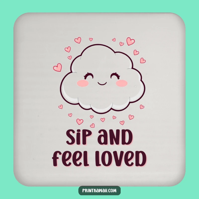 Funny Happy Cloud Drink Coaster: Add Sweetness to Your Surfaces